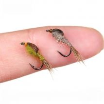 Bimoo 8PCS #14 Unweighted Hare’s Ear Nymph Artificial Dry Fly May Fly For Stillwater Trout Blugill Grayling Perch Fishing Lures
