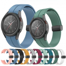 Original Silicone Strap for Samsung Watch 5/4 44mm 40mm Watch5 Pro 45mm Magnetic Buckle Band for Galaxy Watch 4 Classic 42 46mm