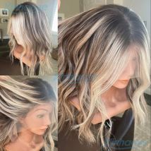 Highlight Blonde Human Hair Short Bob Wavy Wigs 13x4 Lace Front Wigs With 180% Density #613 Made Pre Plucked Short Bob Wigs