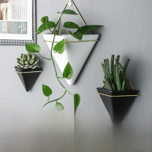 Simple Container Nordic Wall Mounted Flowerpot Succulent Plant hydroponic ceramic flower pot Iron Vases hanging potted plant