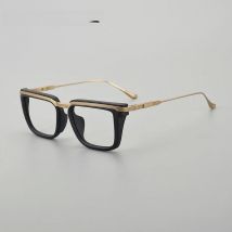 6013 Niche handmade retro men thick frame  big face square pure titanium frame custom prescription myopia reading glasses