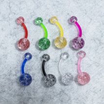 10-50pcs Acrylic Belly Piercing Flexible Navel Ring Colorful Bar Belly Button Rings Ombligo Sexy Stud for Women Body Jewelry 14G