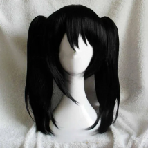 Anime LoveLive! Love Live Nico Yazawa Niko Short Black Ponytail Heat Resistant Hair Cosplay Costume Wig + Bow Hairpins