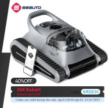 Seauto Robotic Pool Vacuum, 210 Mins Runtime, Wall-Climbing, Suitable for Walls and Floors of 2000 Square Feet
