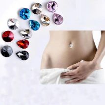 1PC Fake Belly Button Piercing Real Crystal Navel Dress Fake Septum Body Decorations Bikini Jewelry for Women Non-piercing