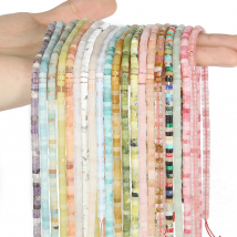 4x2mm Flat Round Disc Natural Stone Aventurines Chrysoprases Opal Amethysts Rose Quartzs Gasket Shape Beads For Jewelry Making