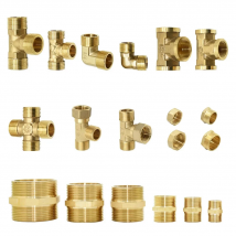 Brass 1/2" 3/4" 1" 1.2" 1.5" 2" Male Female Thread Connector Tee Elbow Repair End Cover Tube Connector Copper Plumbing Adapter