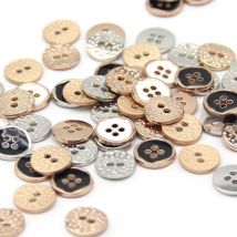 2 /4 Holes 10mm Small Shirt Blouse Gold Metal Buttons For Clothes Doll Cuff Collar Decorative Handmade DIY Crafts Wholesale