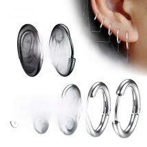 1 pair Women/Man Stainless Steel Small Hoops Earring Piercing Ear Cartilage Tragus Simple Thin Circle Anti-allergic Ear Buckle