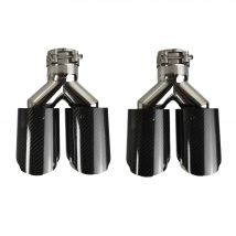 1 Pcs Universal Car Carbon Fibre Tail Throat Same Length Polish Y-Shaped Double Out Twill Glossy Exhaust Muffler Tip