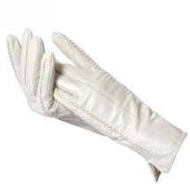 White leather women's gloves, Genuine Leather, cotton lining warm, Fashion leather gloves, leather gloves warm winter-2226
