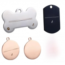 Free Engraving Pet ID Tag Stainless Steel Dog Cat Name Tags Collar Accessories Pendant Customized,Silver Gold Rose gold Black