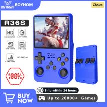 BOYHOM Open Source R36S Console di gioco portatile retrò Sistema Linux Schermo IPS da 3,5 pollici Lettore video tascabile portatile 64GB Regalo di gioco
