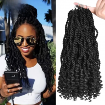 Silike Synthetic Senegalese Twist Hair Curly Ends 3X Kinky Twist Braids 12 Inch Crochet Braiding Hair Extensions for Black Women