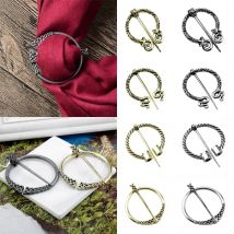 Nordic Viking Brooch Runes Runic Pin Elder Futhark Badge Cloak Women Men Lapel Pin Ancient Mythology Asatru Vintage Jewelry