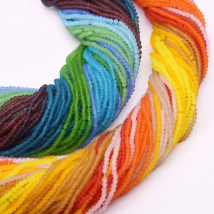 2x3mm 165pcs Rondell Faceted Crystal Beads Transparent Matte Color Round Glass Beads Loose Spacer Beads for Jewelry Making DIY