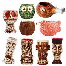 New Hawaii Tiki Mugs Cocktail Cup Beer Beverage Mug Wine Mug Ceramic Easter Islander Tiki Mug 450ml