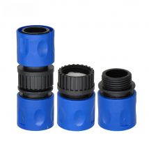 MUCIAKIE Blue Garden Quick Connector Tubing Hose Fast Coupling Adaptor 16mm Equal Connector 3/4'' Threaded Joints