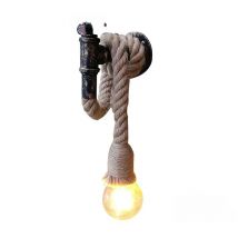 Retro Water Pipe Wall Lamp Vintage Hemp Rope Sconce Wall Light Fixture Led Lighting Stairs Loft Bar Restaurant Industrial Decor