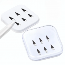 Peilinc Pencil Tips for Apple Pencil 1st / 2nd Generation, 2B Soft Double-Layered iPad Pencil Tip, White & Black Stylus Nib