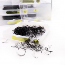 3D-6D 0.10 Pointy Base Premade Loose Fans Medium Stem Sharp Thin Pointy Base Volume Sharp Narrow Stem Cluster Eyelash Extensions