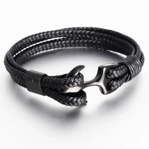 Trendy Quality black Anchor Bracelet Charm Multilayer Leather Friendship Bracelets for Women & Men Jewelry Gift