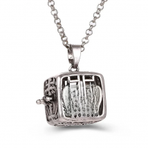 New Aromatherapy Essential Oil Diffuser Necklace Jewelry Square Hollow Perfume Locket 16MM Music Ball Women Pendant Accessories