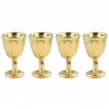 4Pcs 1/12 Dollhouse Miniature Accessories Mini Metal Wine Glass Simulation Goblet Mug Model Toys for Doll House Decoration OB11
