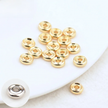(2918)20PCS 6MM 7.8MM 24K Gold Color Plated Brass Tires Spacer Beads Bracelet Beads High Quality Jewelry Accessories