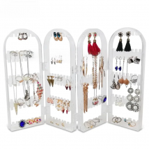 120/180/240/360holes Plastic Clear Earrings Studs Display Rack Folding Screen Earring Jewelry Display Stand Holder Storage Box