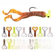 20 Pcs Silicone Worm Soft Lure Jig Wobblers 4cm 0.7g Attractive Shrimp Odor Salt Artificial Baits Fishing Tackle Pike Bass Carp