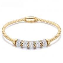 Fashion Magnet Clasp Jewelry Bracelet With Shinning Crystal Women Accessories Braided Leather Cord Beaded Bracelets Best Gift