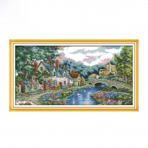Joy Sunday scenic style The peaceful countryside printable cross stitch patterns needlework kits for home ornament