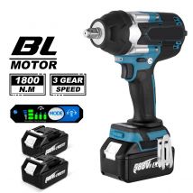 1800NM Brushless Cordless Electric Wrench 1/2 Car Truck Repair Screwdriver Impact Drill Rechargable For Makita 18V Battery