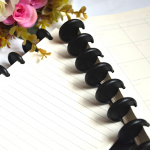 12pcs 18/24/28/32/38mm Plastic Binding Disc Black Plastic Ring Buckle Disc Buckle Mushroom Hole Button Loose-leaf Notebook Round