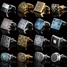 Classic French shirt Cufflinks High quality hand painted red blue black enamel button metal men's clothing accessories jewelry