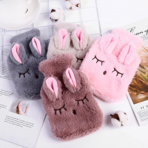 Cozy Reusable Winter Warm Heat Hand Warmer PVC Stress Pain Relief Therapy Hot Water Bottle Bag Soft Rabbit Hand Warming Bag