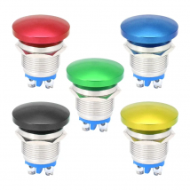16mm 19mm 22mm Mushroom Type Colour Metal Push Button Switch Waterproof Self-reset/Momentary Screw/Welding Pin