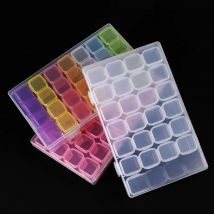 28 Grid Jewelry Box Nail Art Storage Parts Box Acrylic Texture Classic Timeless Detachable Lightweight Practical Nail Art Tools*