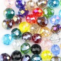 HGKLBB Austrian Rondelle crystals beads 10mm 20pcs Round faceted glass ball spacer loose beads Jewelry for Making Bracelet DIY