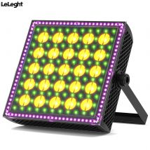 Leleght 200W Golden LED Wall Washer Light Strobe Light 1-30Hz DMX512 15CH Voice Control For Stages  Bars Restaurants Parties