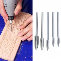 5 Pcs/Set Engraver Wood Carving Engraving Drill Bit Milling Cutter Carving Root Tools 3mm Shank Diameter Woodworking Tools