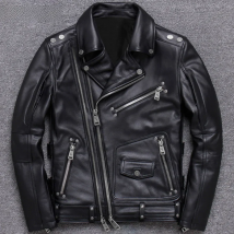 Mauroicardi Spring Black Pu Leather Motorcycle Jacket for Men Style Long Sleeve Zipper Pockets Mens Leather Jackets and Coats