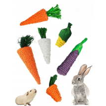 Rabbit Chew Toy Small Animal Chew Treat 100% Natural Material Handmade for Bunny Chinchilla Guinea Pig Hamsters Rat Pet Supplies