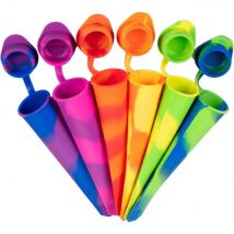 Silicone Popsicle Molds Ice Pop Mold with Lid 6 Pack Ice Cream Cone M Colorful Food Grade Reusable