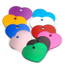 Wholesale 20Pcs Customized Personalized 2 Sides Heart shaped Aluminum Dog Cat Tag Pet Collar Accessories ID Tag Name Telephone