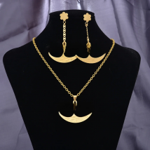 Four styles Dubai Gold Color Personalized Letter Necklace and Earring Jewelry Set For Women Men Wife