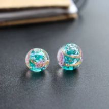 Koraliki Beads Lampwork Glass Flower Pink Black for Jewelry Making Diy Jewellery Supplies Materiales Bulk Wholesale Handmade