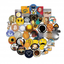 10/30/50PCS Cartoon Bitcoin Encrypted Virtual Currency BTC Stickers Helmet Laptop Skateboard Luggage Graffiti Decals Sticker F5