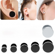 2pcs Stainless Steel Fake Ear Plug Stud Stretcher Jewelry for Women Men Ear Tunnel Earring Piercings Body Jewelry 6mm-14mm